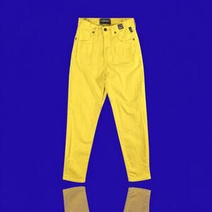 Vintage Versace Jeans Couture Men’s Size 26 Yellow High-Waisted Denim Jeans